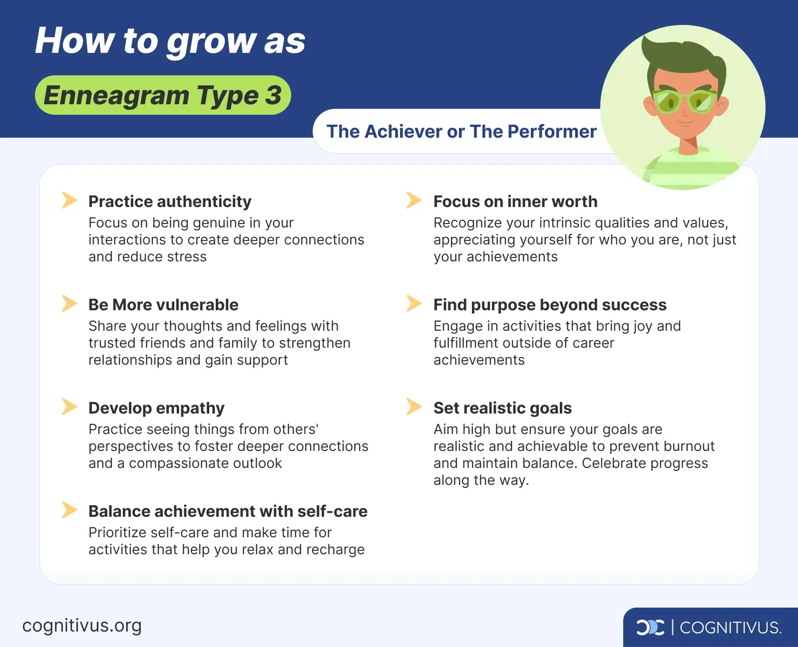 Growth path and tips for Enneagram type 3