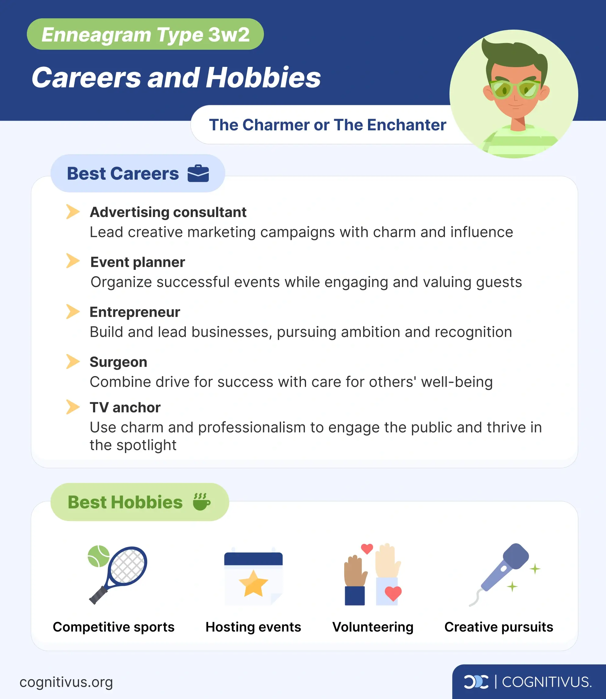 Enneagram type 3 wing 2 careers and hobbies